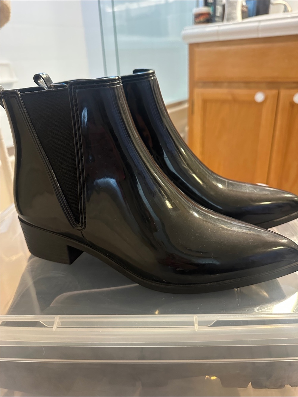 Black Patent Jeffrey Campbell Ankle Boots - Women's Size 8